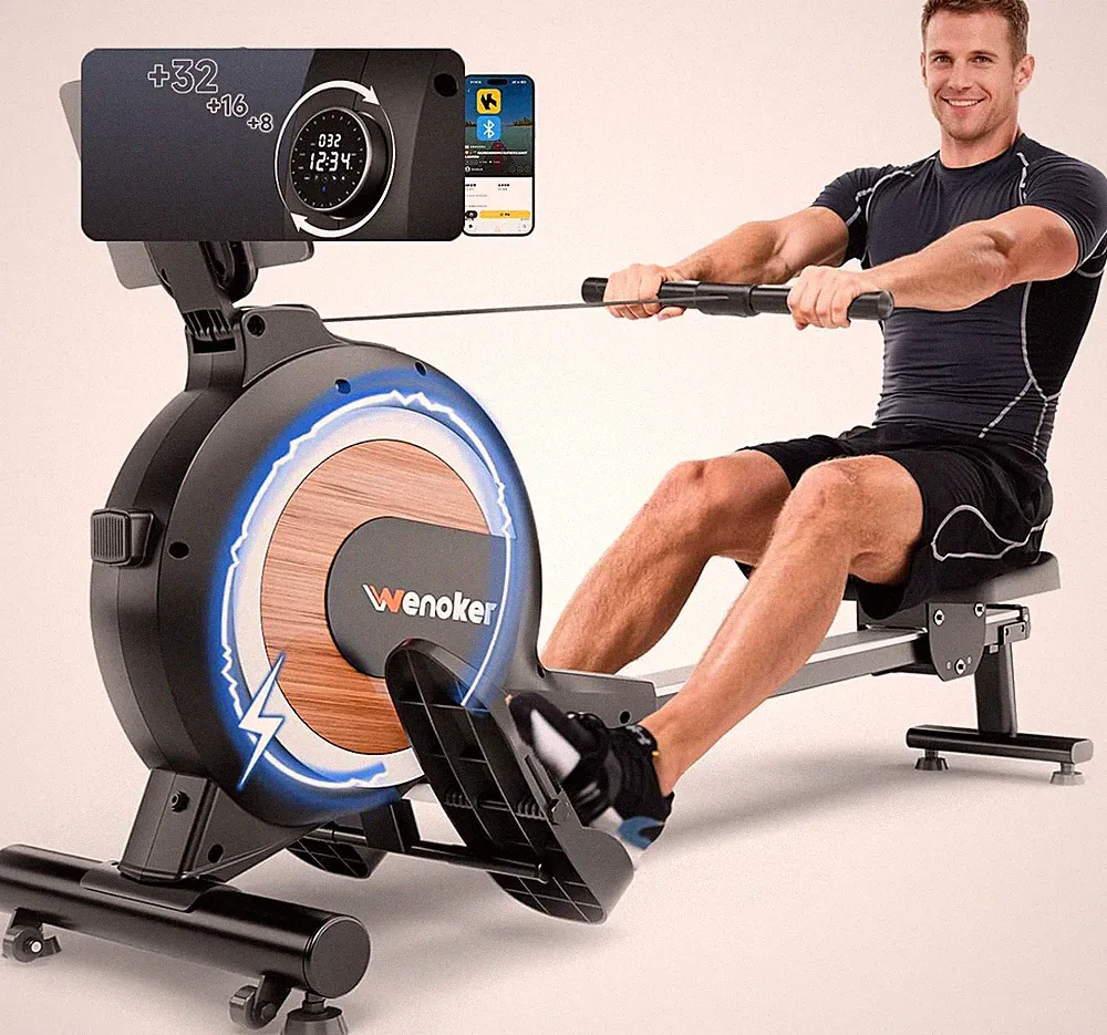 WENOKER Rowing Machine, Magnetic Rowing Machine for Home, Upgraded 32-Levels Res