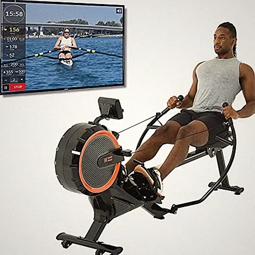 Women's Health Men's Health Dual Handle Rowing Machine (1678), - 1678-BLACK