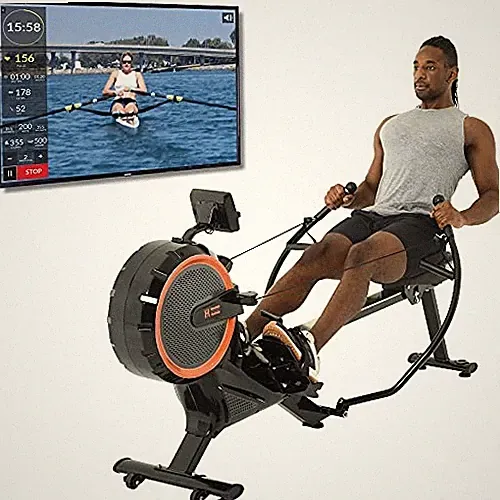 Women's Health Men's Health Dual Handle Rowing Machine (1678), Black