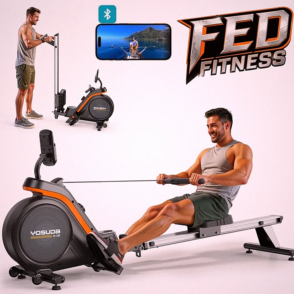 YOSUDA PRO Foldable Magnetic Rowing Machines for Home Gym with 400LB Weight