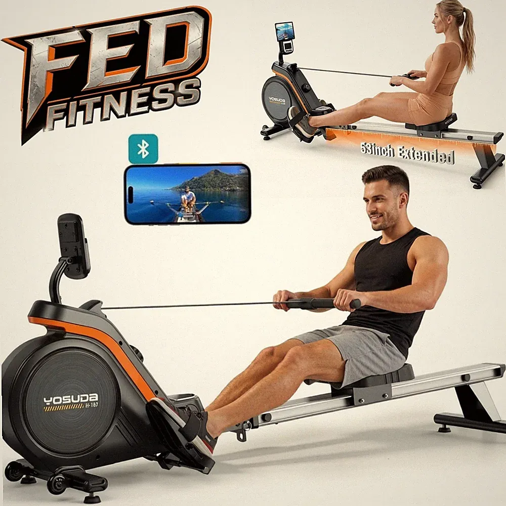 YOSUDA PRO Foldable Magnetic Rowing Machines for Home Gym with 400LB Weight NEW!