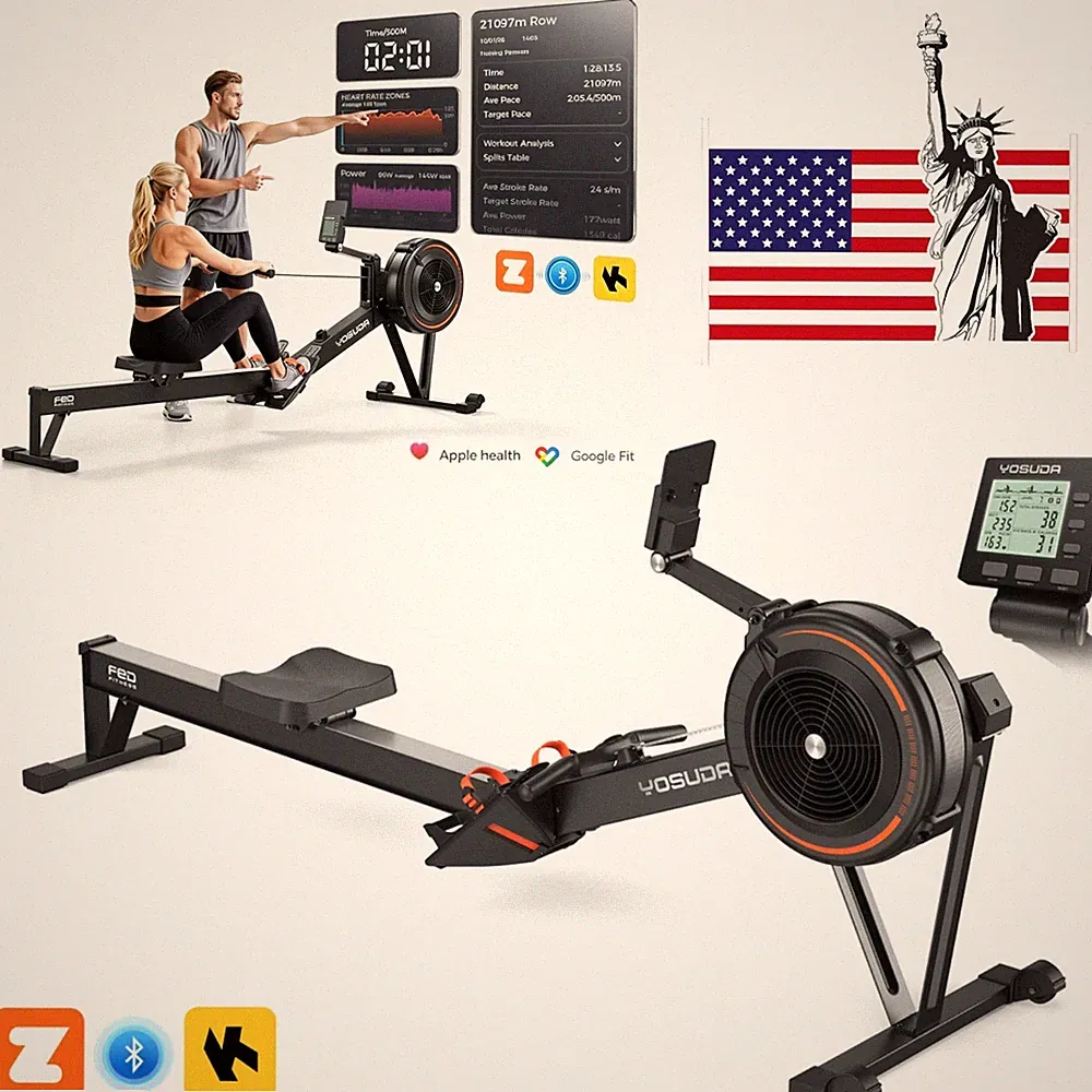 YOSUDA R2 Air Resistance Rowing Machines for Home Gym w Ergonomic Comfort Seat