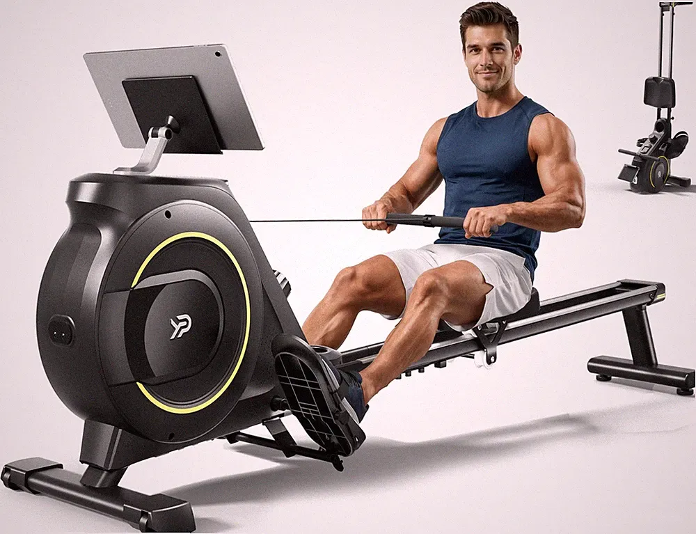 YPOO Rowing Machine for Home, 350 LB Capacity, 16Level Silent Resistance, Mag...