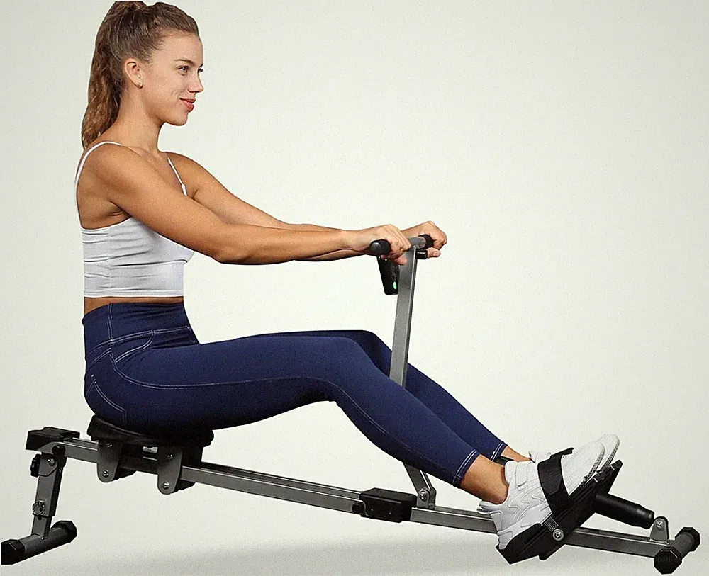 YSSOA Rowing Machine Rower Ergometer, with 12 Levels of Adjustable Black